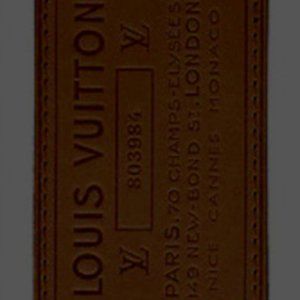 AUTHENTIC LV Leather Label Key Ring